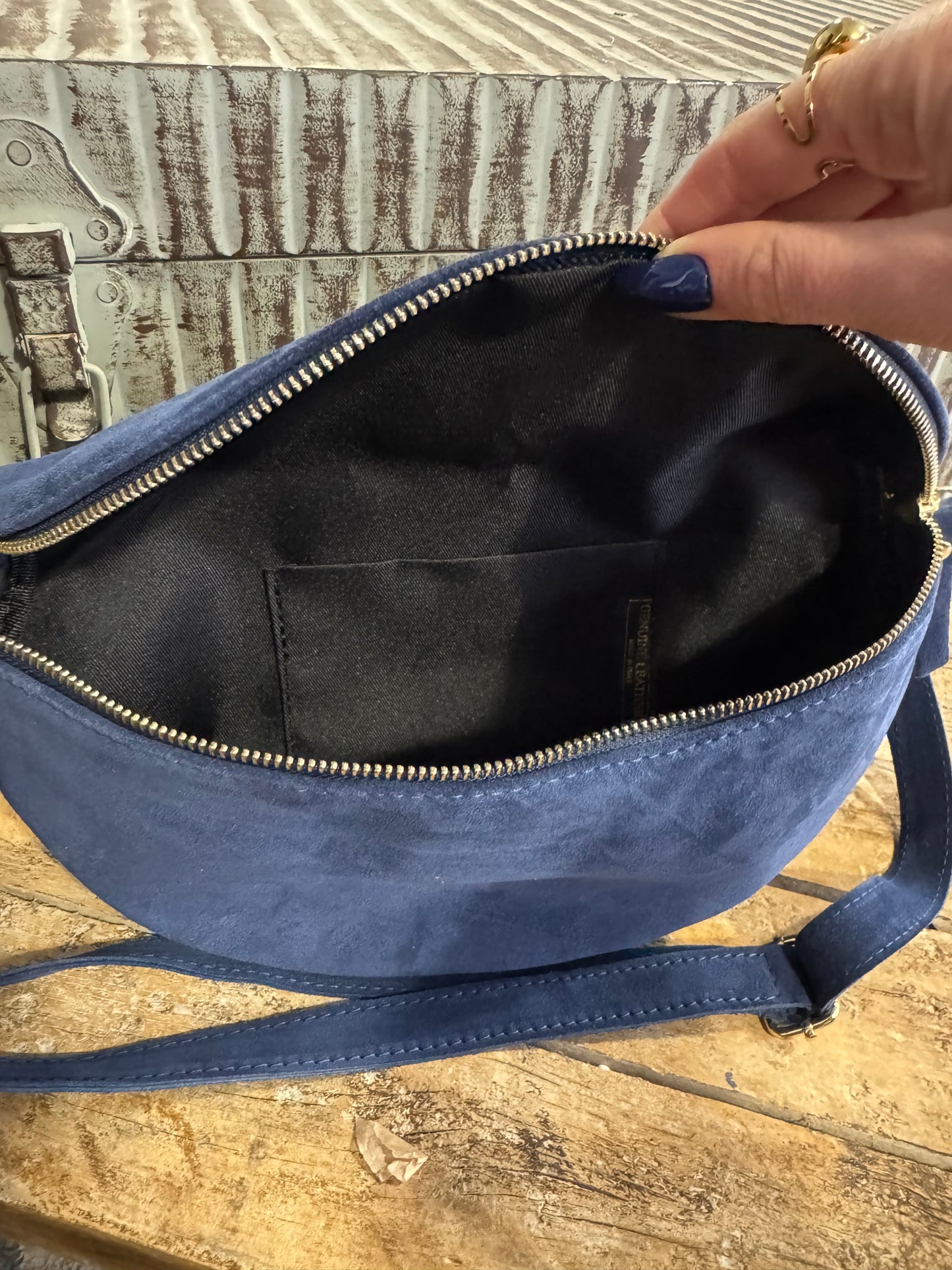 Sac banane Cuir Bleu