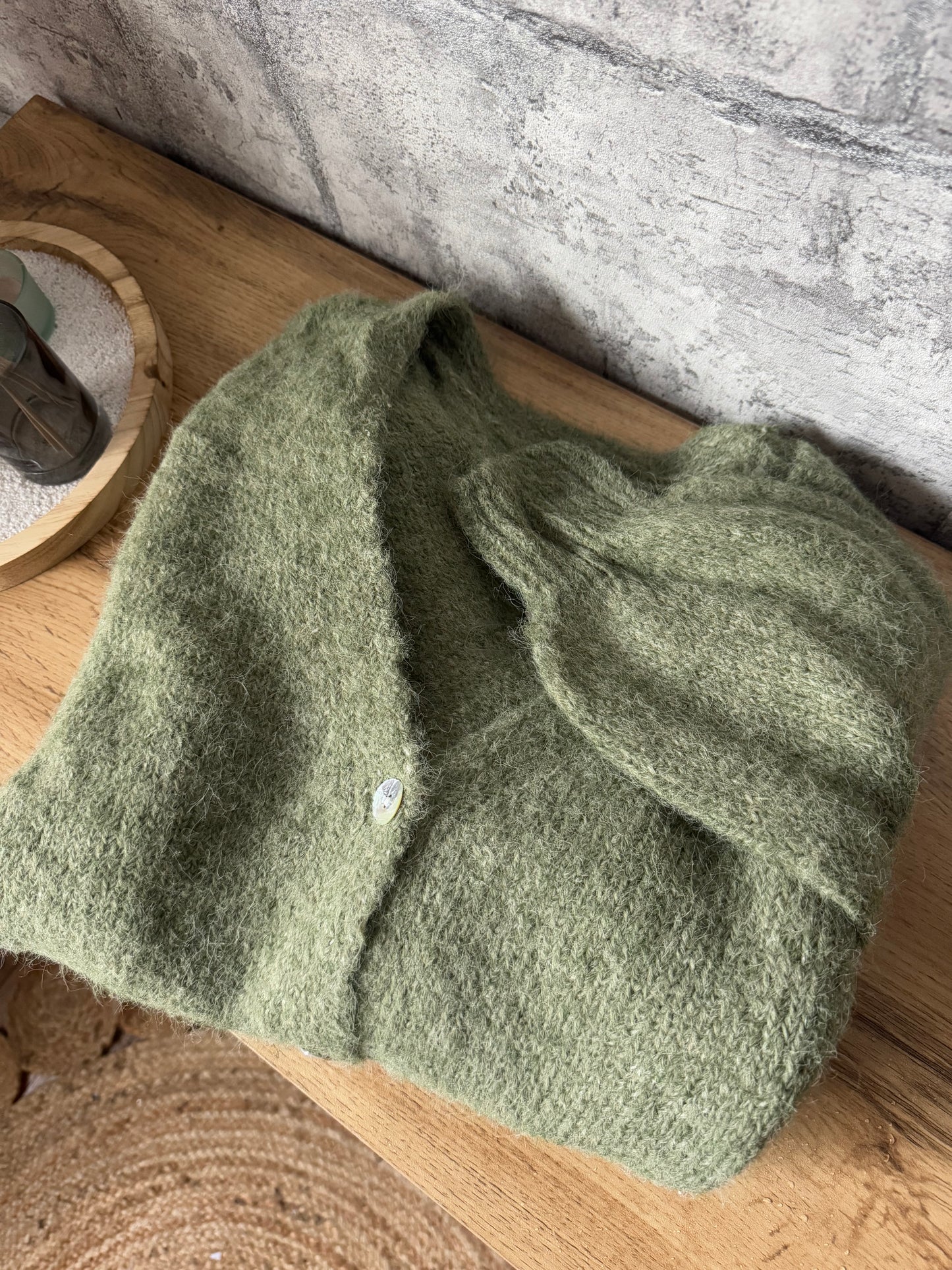 Pull/Gilet Toudoux Vert Olive