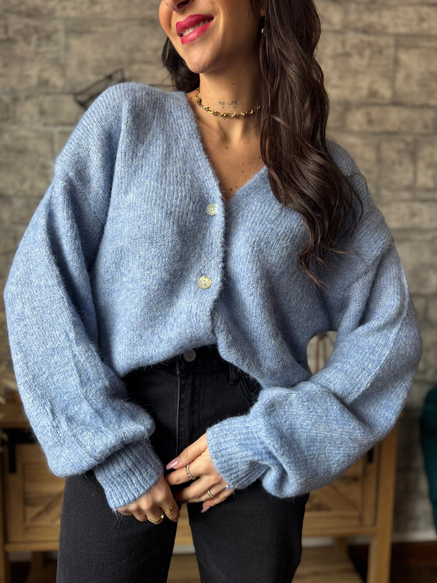 Pull/Gilet Toudoux Bleu Ciel