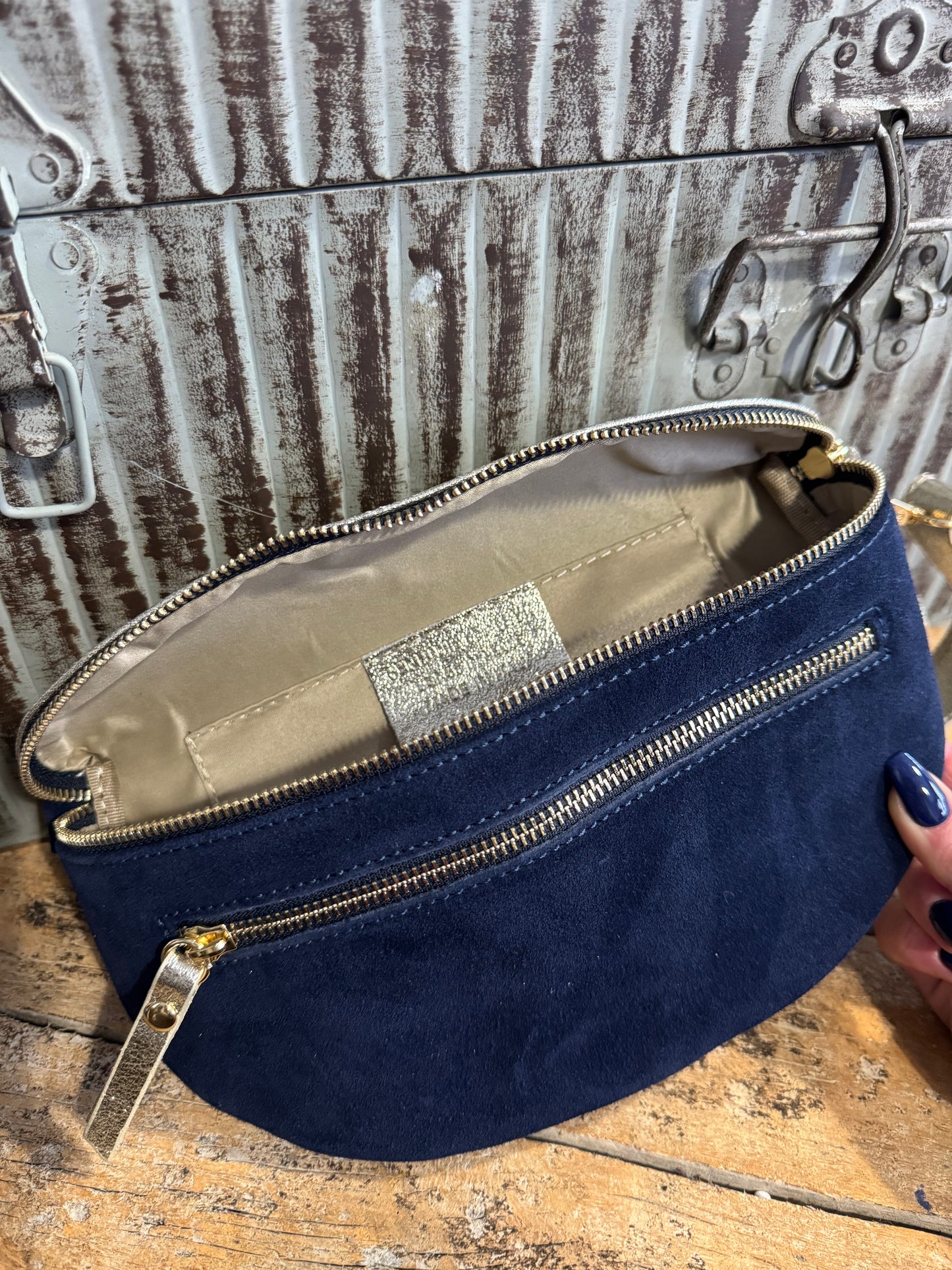 Sac Bi Matière Cuir Bleu