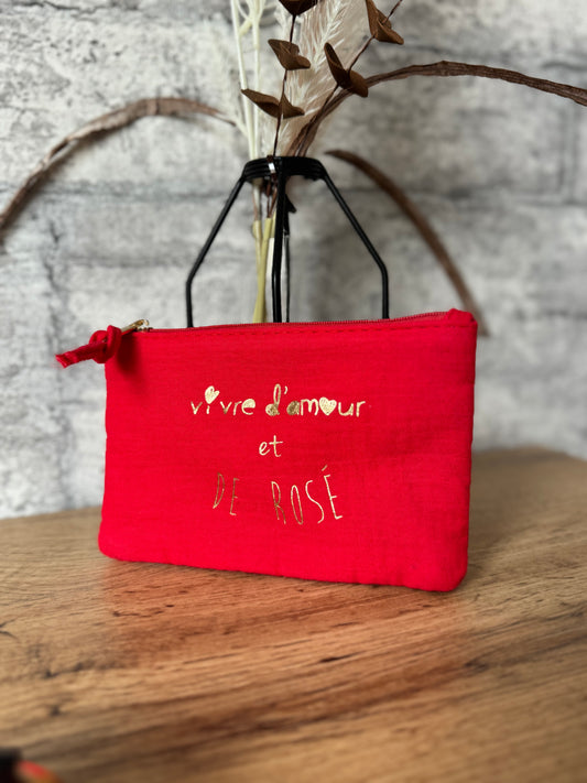 Pochette Vivre d’amour et de rosé Rouge