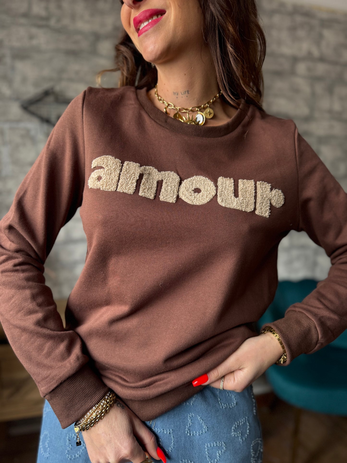 Sweat Marron Amour