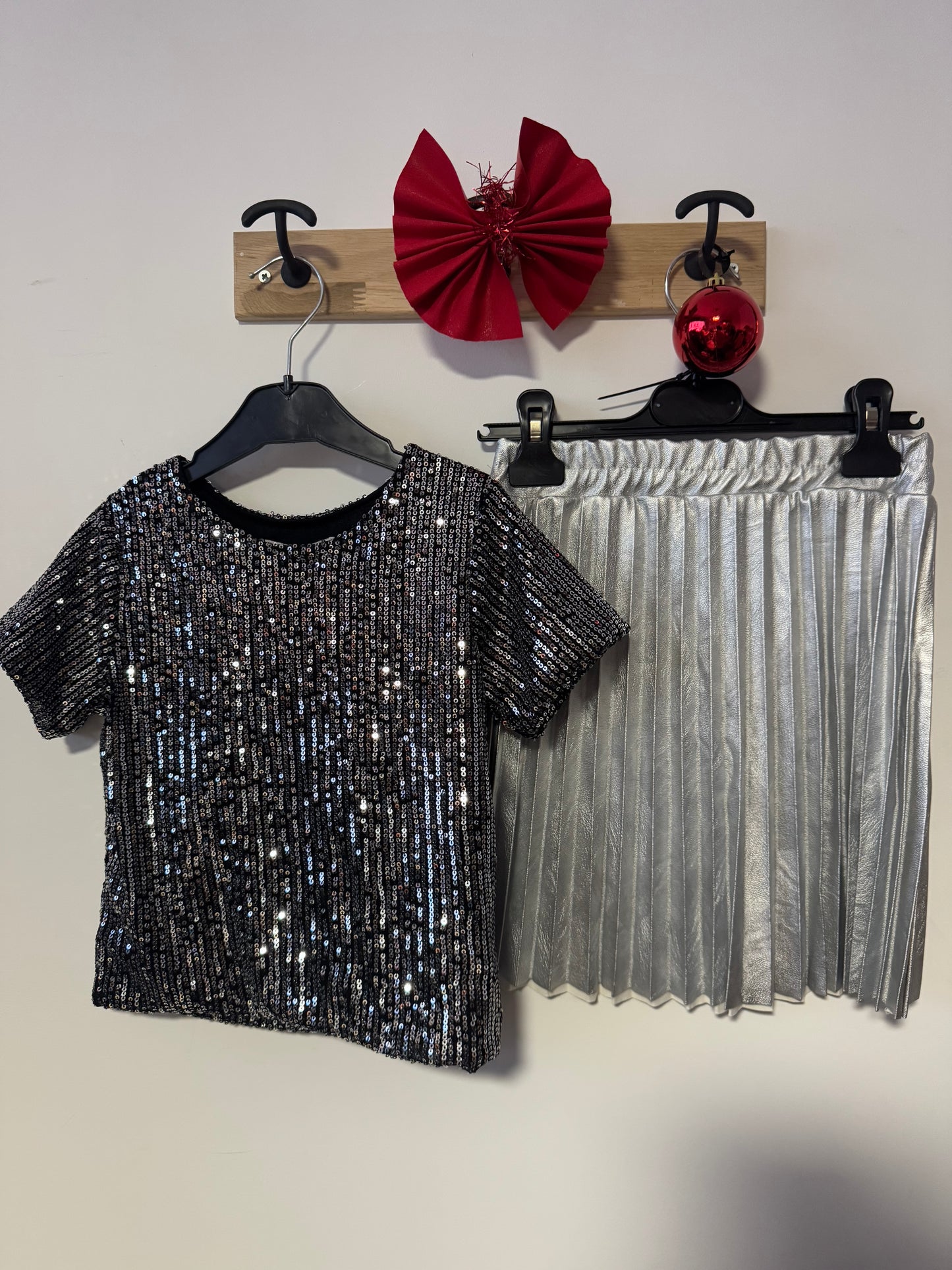 Top Sequin Argenté Enfant