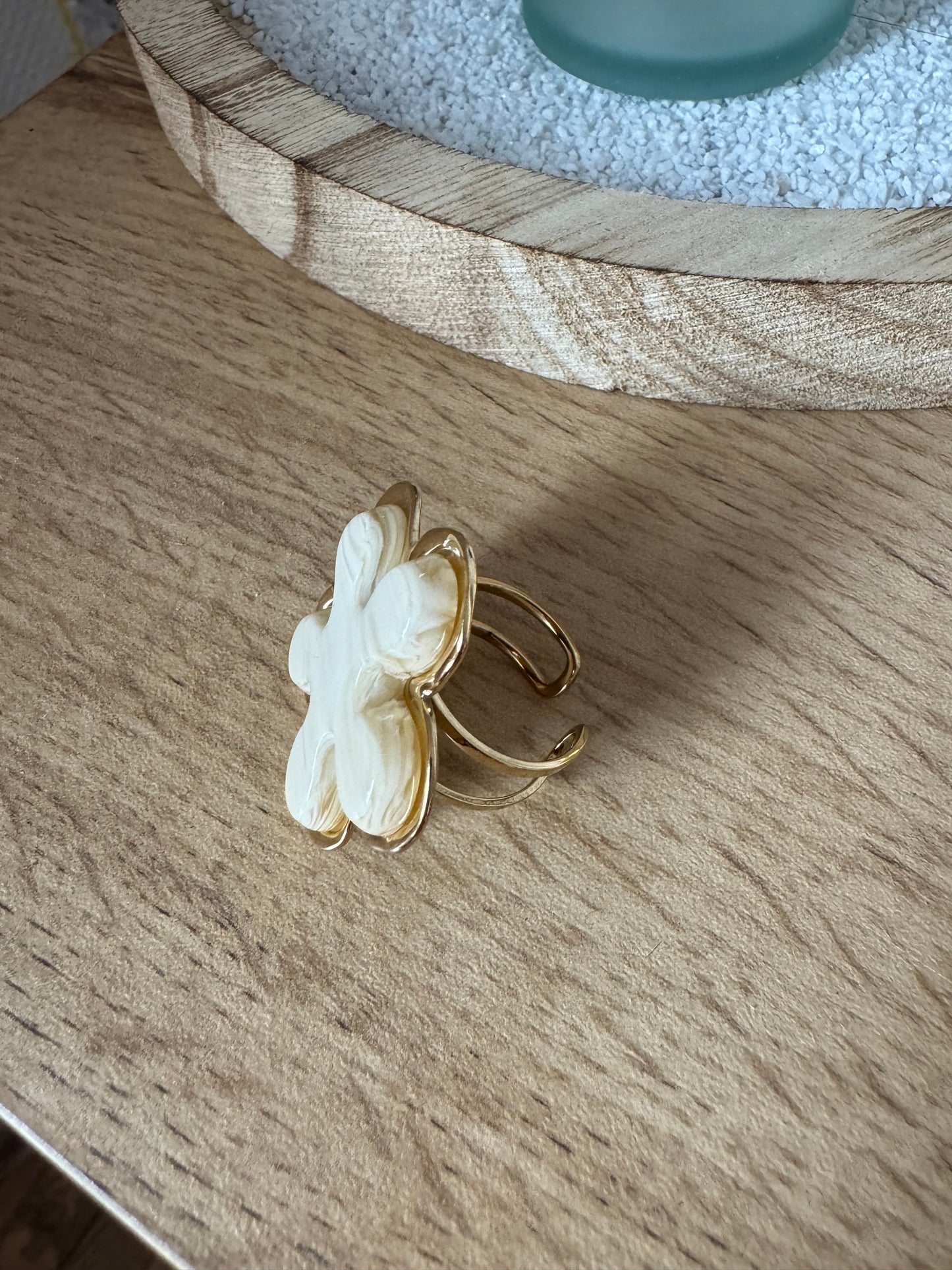 Bague Fleur Écru