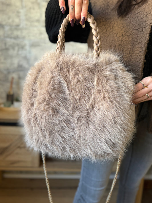 Sac Fausse Fourrure Taupe