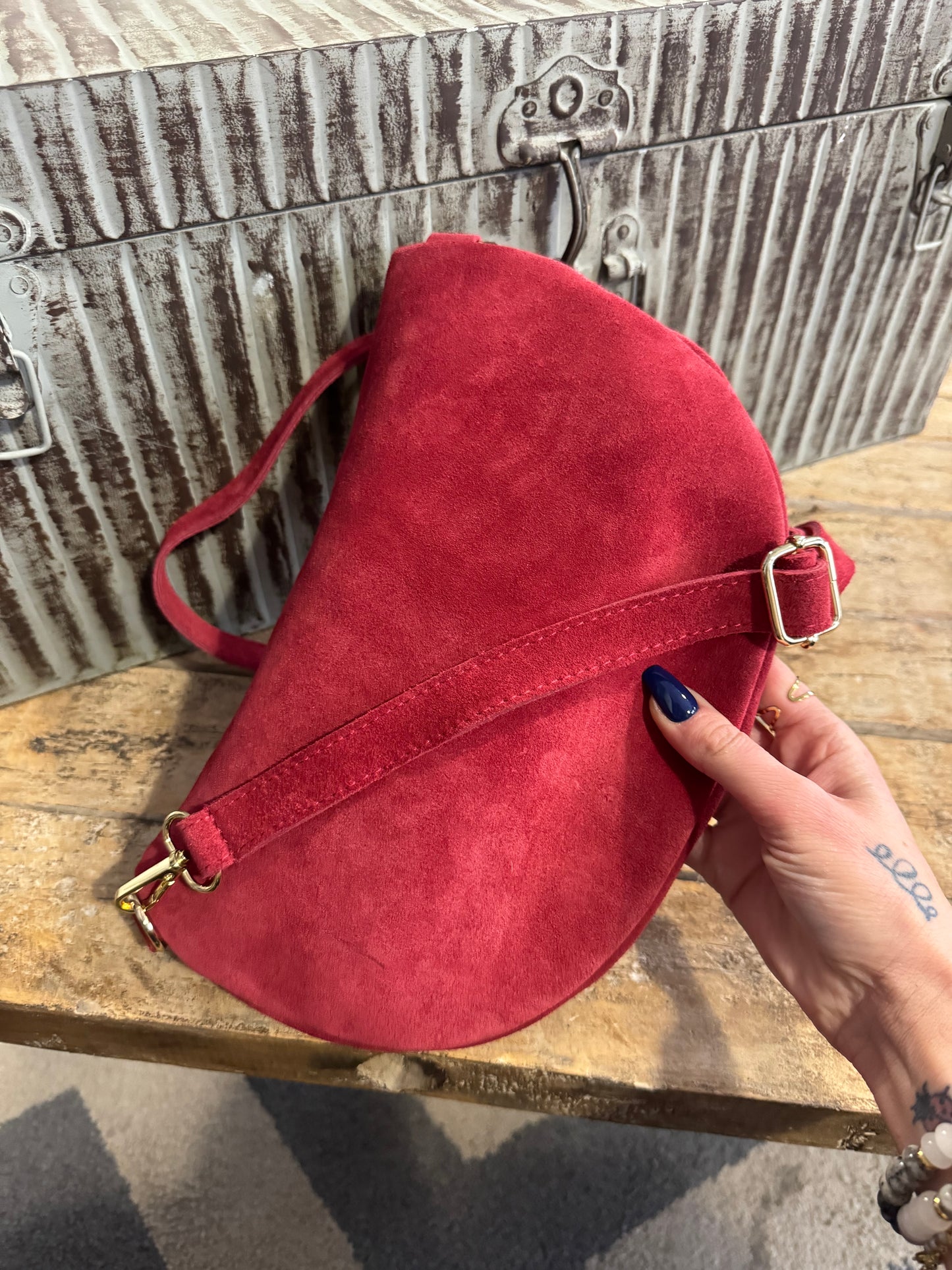 Sac banane Cuir Bordeaux