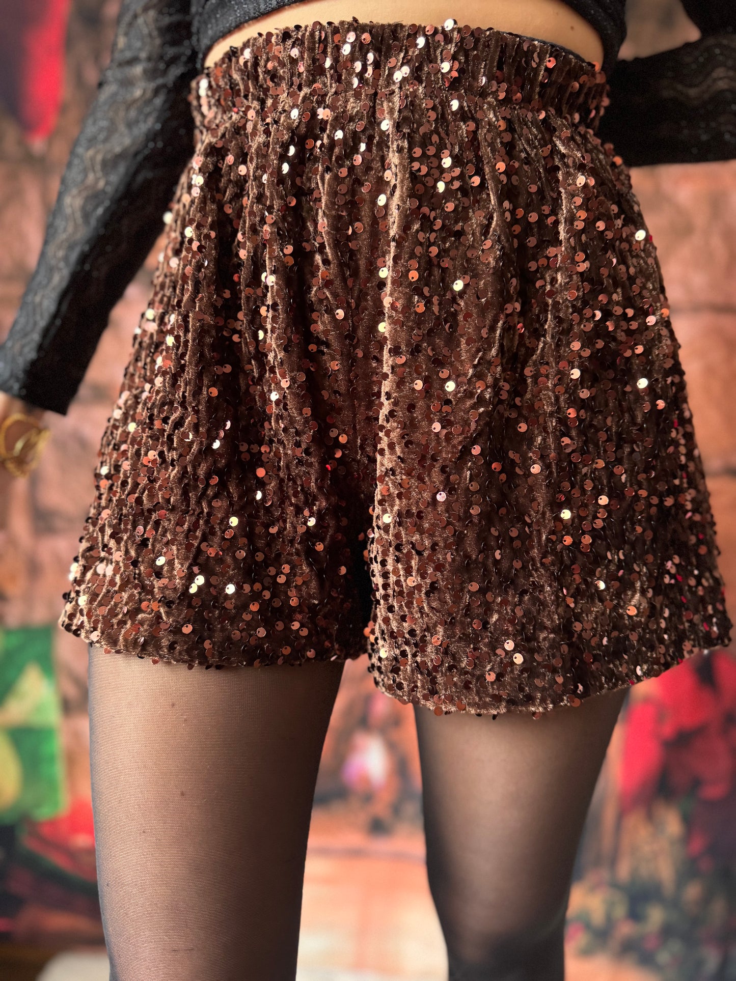 Short Sequin Chocolat