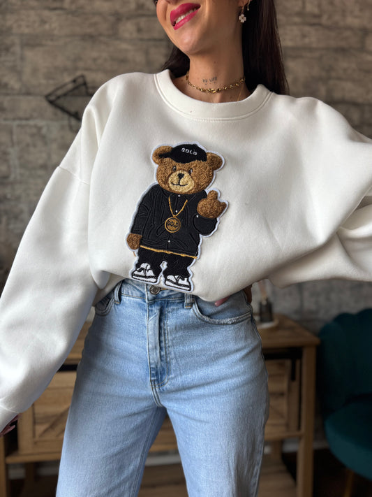 Sweat Teddy Bear Blanc