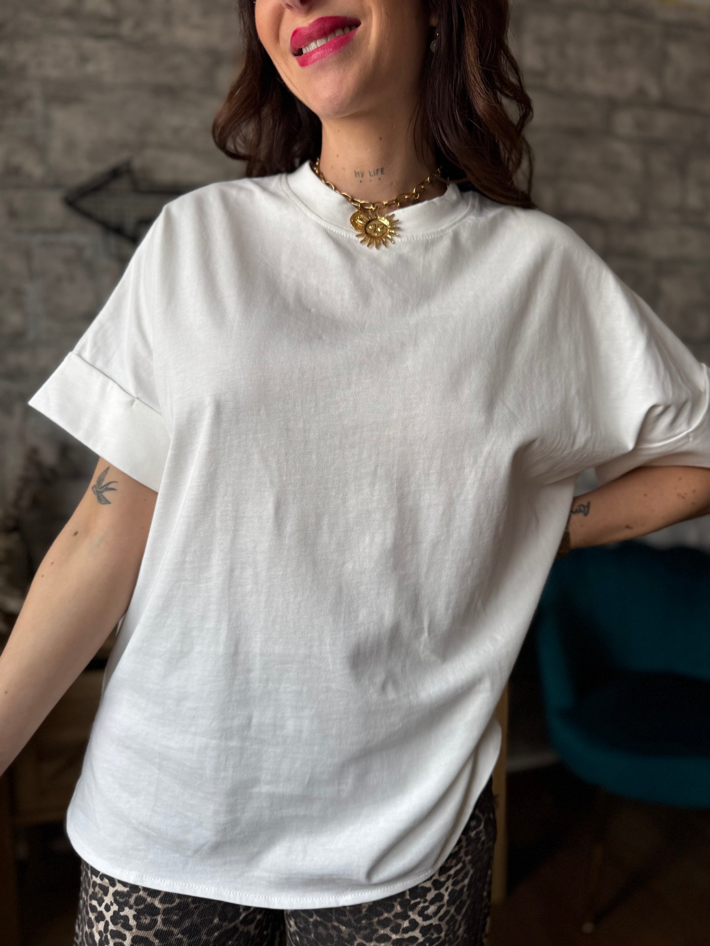 T-Shirt Dentelle Cœur Blanc