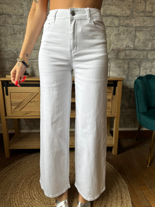 Jean’s Wide Leg Taille Haute Blanc (taille 44)