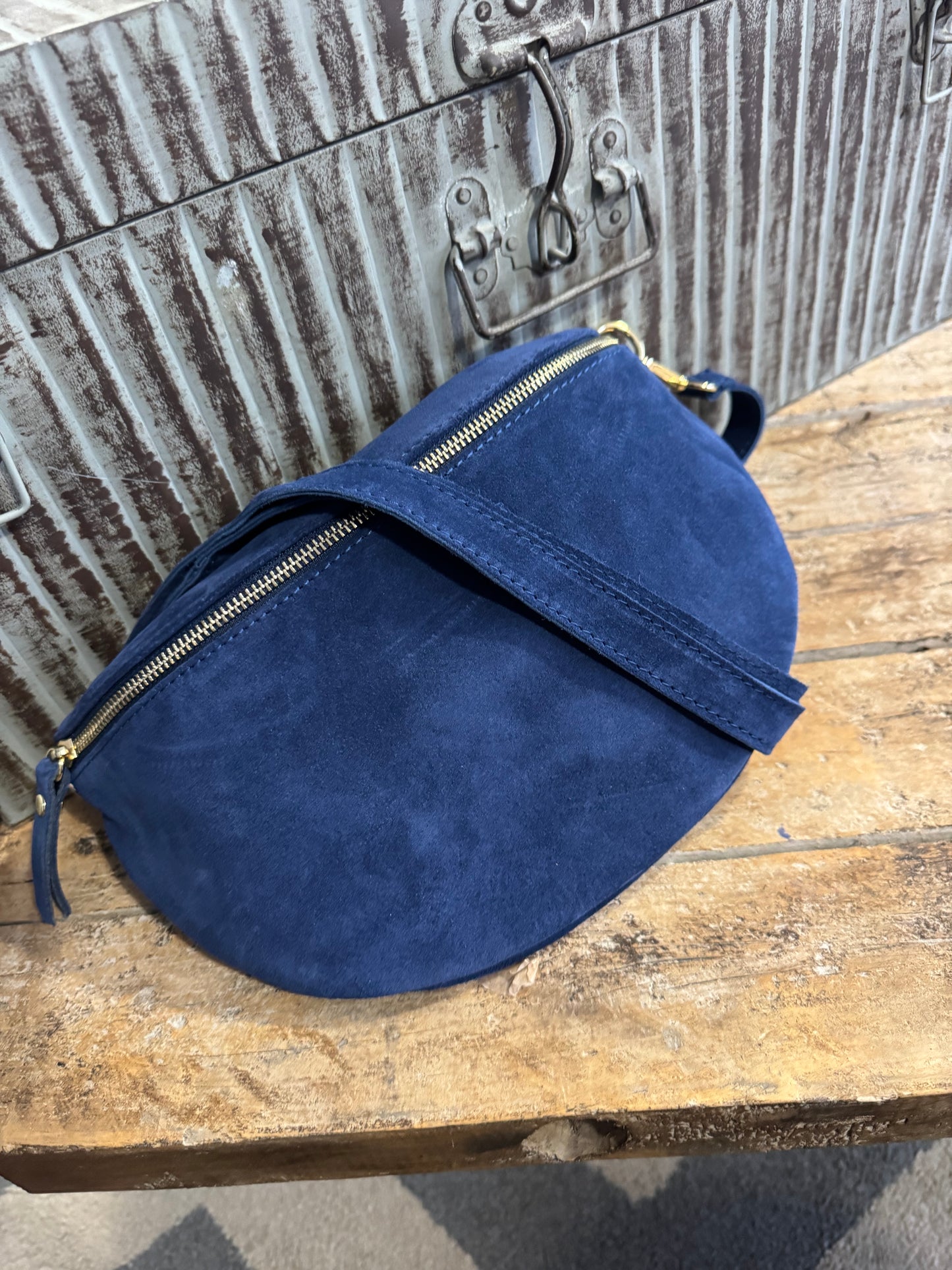 Sac banane Cuir Bleu