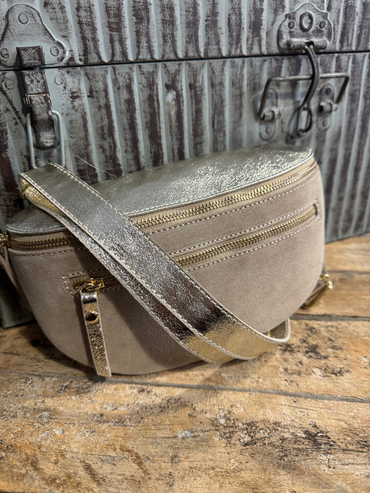 Sac Bi Matière Cuir Taupe