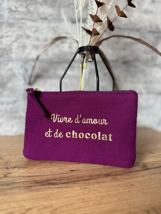 Pochette Vivre d’amour et de Chocolat Violet