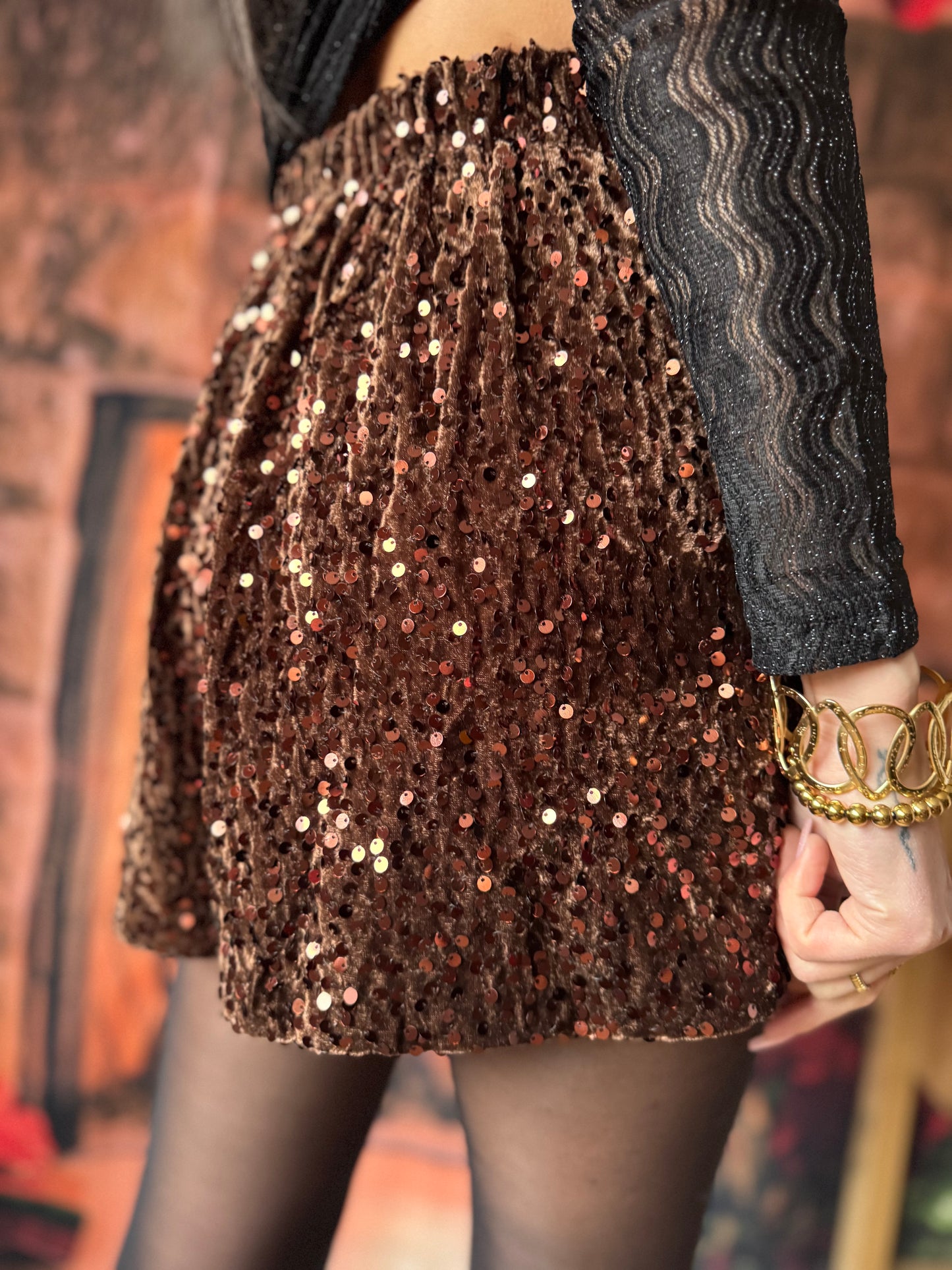 Short Sequin Chocolat