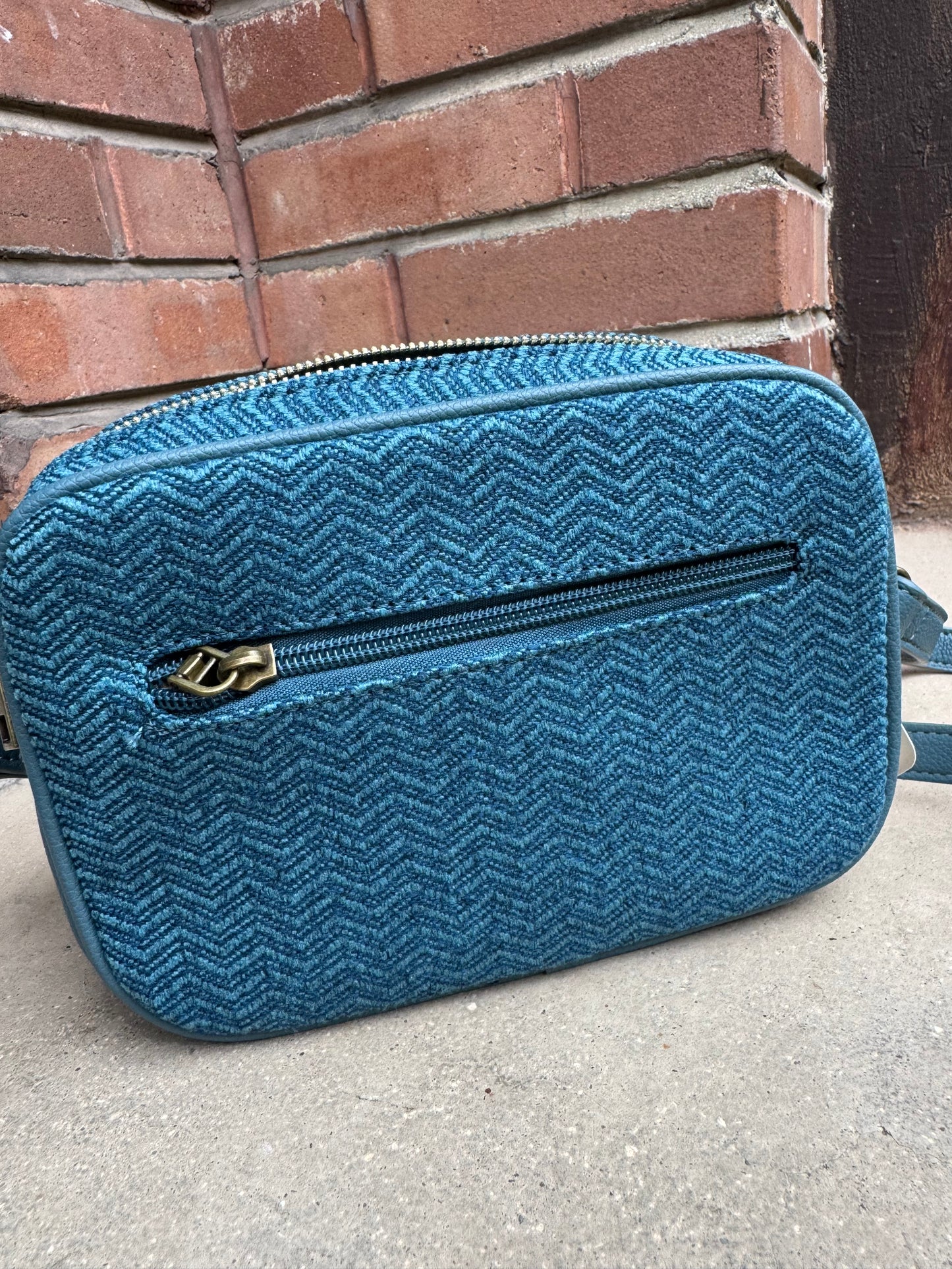 Sac carré Sequin Bleu Pétrole