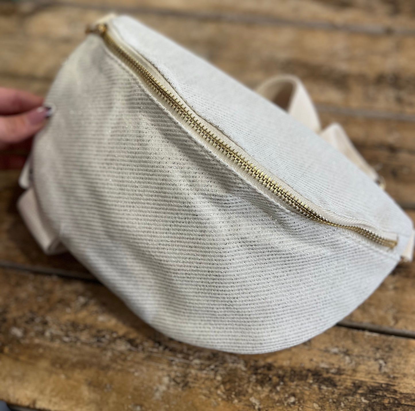 Sac banane Blanc Argenté