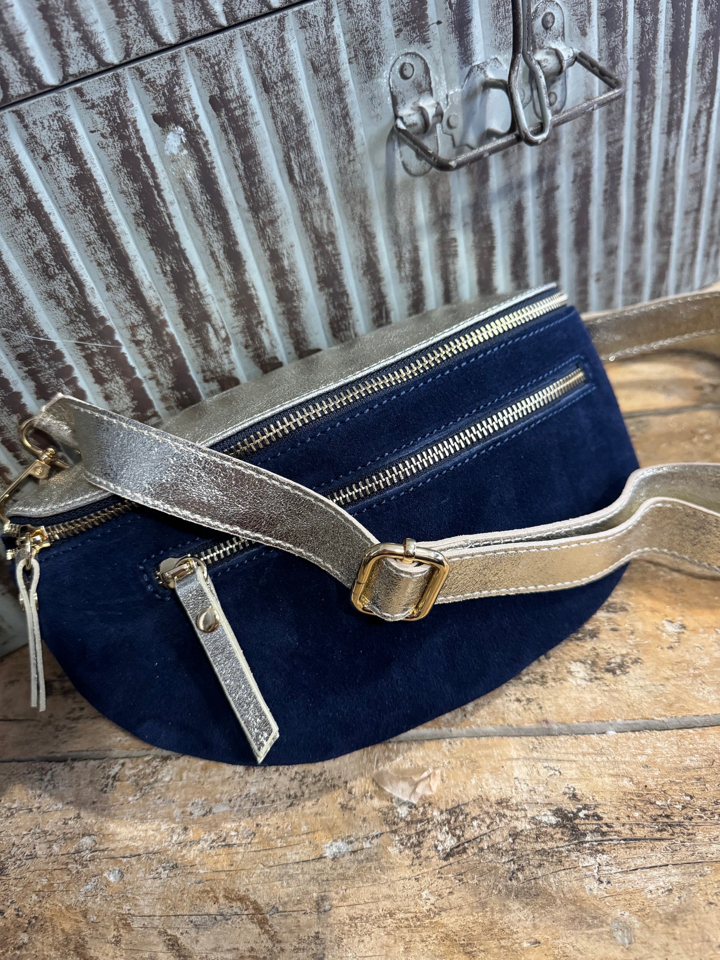 Sac Bi Matière Cuir Bleu