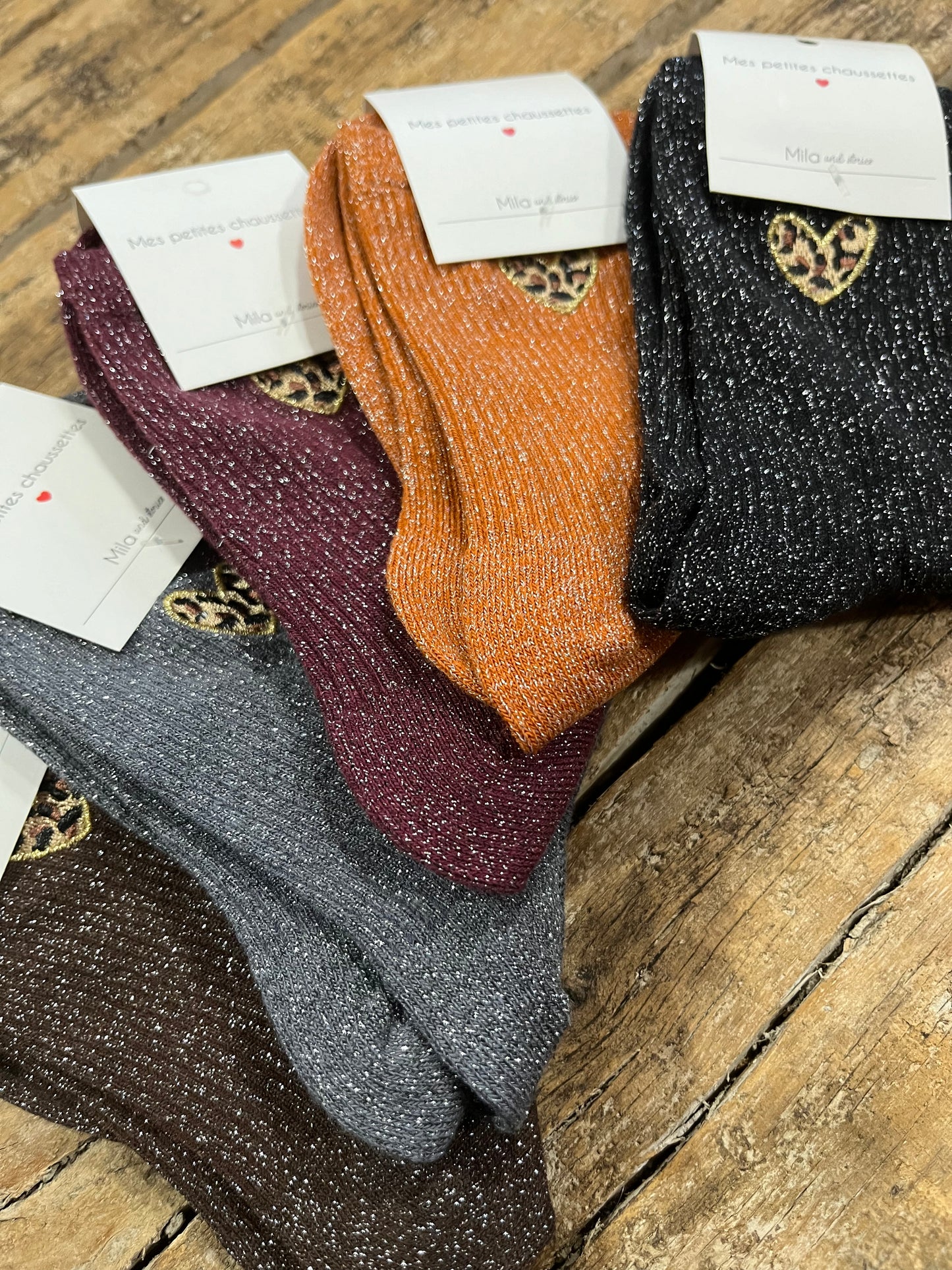 Chaussettes Cœur Léopard