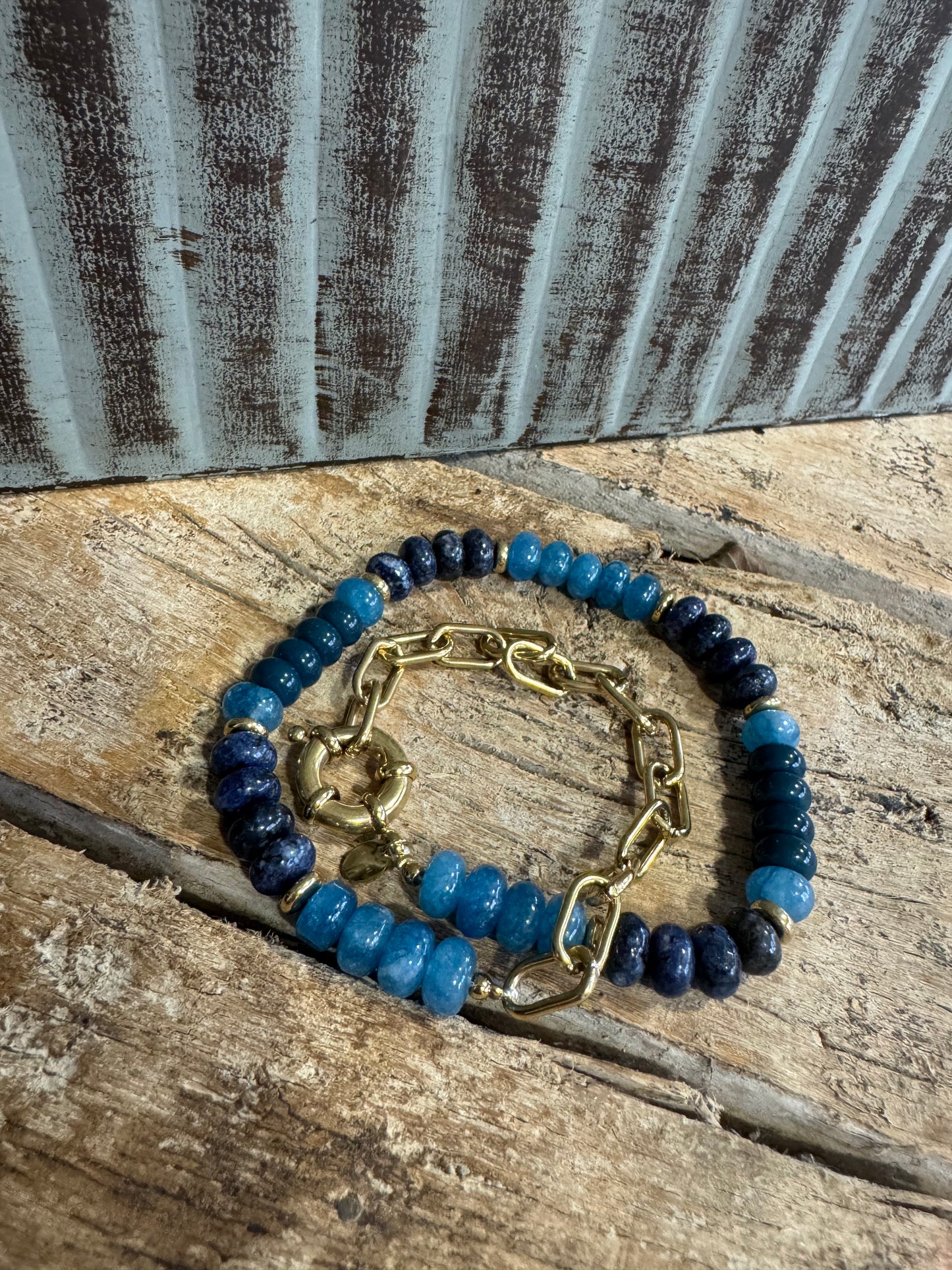 Bracelet Précieux Labradorite bleu