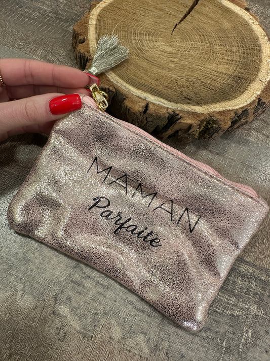 Pochette Maman Parfaite Rose brillant